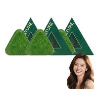 Seoulglow - Jabón para el crecimiento del cabello con hoja de ciprés, barra de champú de hierba Usman, barra de champú natural triángulo, jabón verde Nature Seven, calma y fortalece el cabello para