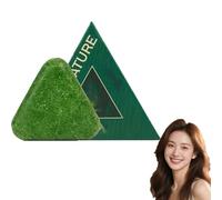 Seoulglow - Jabón para el crecimiento del cabello con hoja de ciprés, barra de champú de hierba Usman, barra de champú natural triángulo, jabón verde Nature Seven, calma y fortalece el cabello para