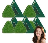 Seoulglow - Jabón para el crecimiento del cabello con hoja de ciprés, barra de champú de hierba Usman, barra de champú natural triángulo, jabón verde Nature Seven, calma y fortalece el cabello para