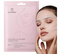SeoulSkin Máscara facial de vidrio para la noche, máscara facial de colágeno coreano con colágeno de bajo peso molecular y ácido hialurónico, perfeccionadora de poros e hidratante, sin parabenos, para
