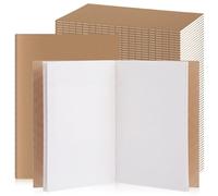 Sepamoon 200 Pack Kraft Notebook Journals 5.5 Inch x 8.3 Inch A5 Journal Softcover Notebooks Bulk for Kids Student Writing Sketch Travel Journal Office Notepad with 60 Pages 30 Sheets (Brown,Blank)