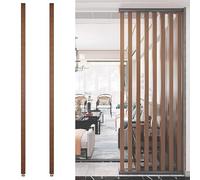 Separación de ambientes, Mampara divisoria de pared de listones de madera de suelo a techo - Mampara divisoria de pared moderna independiente for entrada, restaurante, oficina, decoración, columna - 7