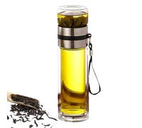 Separación de botellas de agua - Vidrio 350ML/450ML/500ML | Boūteille de Eaū Con infusor Anți-fuga con antiquemaduras, aislamiento térmico, taza de té de doble pared para hombres ideal para hojas