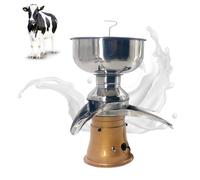 Separador centrífugo de leche de 5 litros, separador de crema de leche fresca de 50 l/h, máquina centrífuga eléctrica de acero inoxidable, para hacer leche descremada amarilla (rojo)