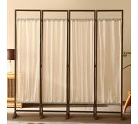 Separador De Ambientes Biombo Separador de habitación/pared de madera de 3/4/5 paneles, partición de pantalla portátil plegable para interiores de 180 cm de alto con base, separador multifuncional par