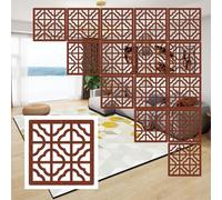 Separador de ambientes Colgante, Wood Plastic Hanging Room Divider Panels Hollow Multicolor Pack of Multiple Sizes(Red,24Pcs)