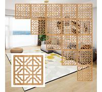 Separador de ambientes Colgante, Wood Plastic Hanging Room Divider Panels Hollow Multicolor Pack of Multiple Sizes(Natural,65Pcs)