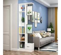 Separador de ambientes con estantes, Biombo de Privacidad de Madera con Cajones Incorporados, Panel Decorativo for Salón y Oficina en Casa(Black Tube+Eco-Board,23.6in)