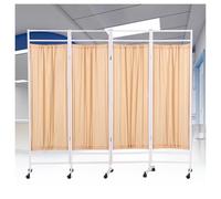 Separador De Ambientes De 4 Paneles, Biombo Médico Plegable, Con Tela De Seda De Nailon Extraíble, Biombo Médico Móvil(Yellow)