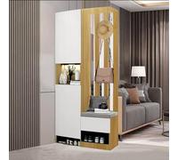 Separador de ambientes de madera con armario de almacenamiento y estantes de exhibición de 180 cm, separación de privacidad para el hogar y la oficina, elegante separador de espacio para entrada y