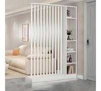 Separador de ambientes de madera con estantes, para entrada, ideal para salas de té, cafeterías, hoteles y estudios (B, 140 cm / 55.1in)