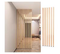 Separador de ambientes de Madera de Suelo a Techo, Paquete de 6 Unidades, Pantallas de privacidad de 70 a 250 cm de Altura para oficinas y restaurantes, Elegantes Listones divisorios para en