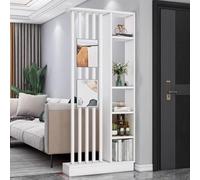 Separador de ambientes de madera independiente con estantes, pantalla de privacidad moderna y armario de almacenamiento para el hogar, oficina, separación decorativa de habitaciones