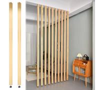 Separador de ambientes de madera, pantalla de privacidad de suelo a techo para el hogar y la oficina, fácil instalación sin taladrar