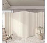 Separador de ambientes de papel, mampara plegable portátil para mayor privacidad - Panel divisorio retráctil para oficina en casa, tiendas y estudios, separador de paredes interiores White-2x1.8m