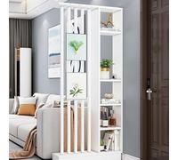 Separador De Ambientes De Suelo A Techo, Madera Maciza Hotel Oficina Habitación Divisor Columna con Estantes, DIY Paneles De Pantalla De Madera para Sala De Estar/Estudio(White,80cm/31.5")