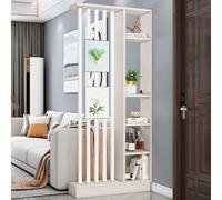 Separador De Ambientes De Suelo A Techo, Madera Maciza Hotel Oficina Habitación Divisor Columna Con Estantes, Diy Paneles De Pantalla De Madera Para Sala De Estar/Estudio(Champagne,80cm/31.5")