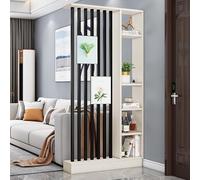 Separador De Ambientes De Suelo A Techo, Madera Maciza Hotel Oficina Habitación Divisor Columna con Estantes, DIY Paneles De Pantalla De Madera para Sala De Estar/Estudio(Black+Champagne,100cm/39.4")