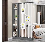 Separador De Ambientes De Suelo A Techo, Madera Maciza Hotel Oficina Habitación Divisor Columna con Estantes, DIY Paneles De Pantalla De Madera para Sala De Estar/Estudio(White+Black,120cm/47.2")