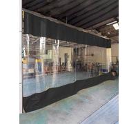 Separador de ambientes de vinilo transparente, partición deslizante industrial montada en el techo para uso en interiores y exteriores, ideal para separación de garaje y tienda