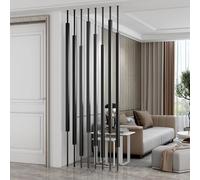 Separador de ambientes independiente con listones de metal para decoración del hogar y la oficina, instalación sin taladros