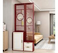 Separador de ambientes Multifuncional de Madera China con Armario y Zapatero, Ideal para Decorar el hogar y la Oficina.(Mahogany,110cm/43.3in)