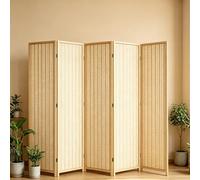 Separador De Ambientes, Pantalla De Privacidad Plegable, Partición De Panel Tejido De Bambú De Estilo Chino, Divisor De Pared Decorativo, For Habitación(170x50cm/67x19.7in,5-Panel)