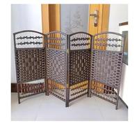 Separador de ambientes plegable independiente, 5 piezas, para sala de estar, diseño de tejido marrón oscuro, 120 x 40 cm, ideal para separación y gestión del espacio
