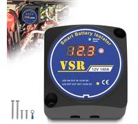 Separador de batería dual de 12 V 140 Amp, modo manual y automático, relé sensible a la tensión VSR compatible con caravanas, coches, camiones, barcos, no apto para baterías de litio