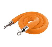 Separador de cuerda, cuerdas barrera con ganchos acero inoxidable, nuevo poste control multitudes for filas, for hoteles, restaurantes y celebraciones(Orange,Length 2.2M/7.2Ft/86.6In)