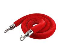 Separador de cuerda, cuerdas barrera con ganchos acero inoxidable, nuevo poste control multitudes for filas, for hoteles, restaurantes y celebraciones(Red,Length 2M/6.6Ft/79In)
