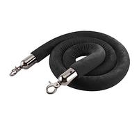 Separador de cuerda, cuerdas barrera con ganchos acero inoxidable, nuevo poste control multitudes for filas, for hoteles, restaurantes y celebraciones(Black,Length 1.5M/5Ft/59In)