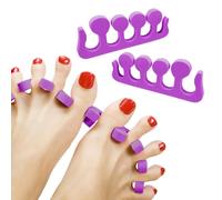 Separador de dedos de los pies, 2 unidades de espuma suave de espuma divisores para esmalte de uñas de los pies, separador para pedicura y manicura (violeta)