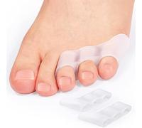 Separador de dedos de los pies, gel protectores de dedos pequeños para dedos superpuestos, dedos de meñique rizados, alivio del dolor por fricción, ampollas, 2 pares