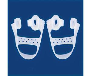 Separador de dedos de silicona con diseño de doble orificio para el dedo gordo del pie, almohadillas transpirables perforadas para el antepié y cierre fácil para las divisiones del pulgar