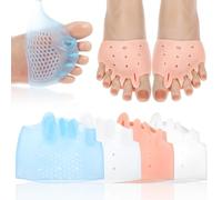 Separador de dedos de silicona, espaciadores de dedos para mujer, almohadillas metatarsianas, transpirables y suaves, separadores de dedos de gel para mujeres, corrector de juanetes para mujer
