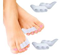 Separador de dedos de silicona para dedos pequeños, separador y protector para dedos superpuestos, alivia la presión y el dolor de los dedos pequeños, 2 pares