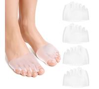 Separador de Dedos de Silicona, Separadores de dedos de los pies, Corrector de Dedo Gordo para Juanetes, Alisador de Dedos de los Pies, para Yoga, Martillo, Juanetes (2 Pares Transparentes)