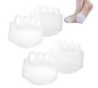 Separador de Dedos de Silicona, Separadores de dedos de los pies, Corrector de Dedo Gordo para Juanetes, Alisador de Dedos de los Pies, para Yoga, Martillo, Juanetes (2 Pares Blancos)