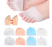 Separador de dedos de silicona, separadores de dedos para hombres y mujeres, separadores de dedos para evitar rozaduras y aliviar la presión, 4 pares de separadores de dedos para juanetes,