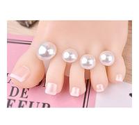 Separador de dedos para pedicura de uñas, separadores de dedos de silicona para pies, 8 espaciadores, camillas, esparcidores, protectores de polaco (perla)