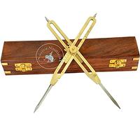 Separador de escala proporcional para artistas, herramienta de dibujo profesional de 9" de largo, latón macizo con punta de acero resistente con caja de madera