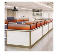 Separador de escritorio de cristal mate a rayas para oficinas y restaurantes, ideal para zonas de comedor y espacios públicos (naranjaB, 100 x 35 cm)