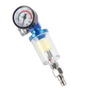 Separador de filtro de trampa de agua de aceite con medidor de regulador de aire para aerógrafo AF-02, adaptador de pulverizador neumático de rosca de 1/4 pulgadas para automoción, carpintería e