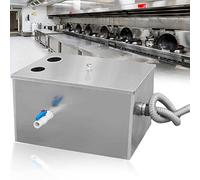 Separador de Grasa Acero Inoxidable Trampa de Grasas Comercial, Filtro de Aceite para Cocina Restaurante Aguas Residuales con Colador y Desagüe Extraíbles, Buen Rendimiento de Sellado