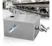 Separador de Grasa Acero Inoxidable Trampa de Grasas Comercial, Filtro de Aceite para Cocina Restaurante Aguas Residuales con Colador y Desagüe Extraíbles, Buen Rendimiento de Sellado