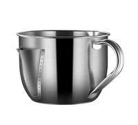 Separador de grasa con diseño de doble boquilla, colador de salsa y aceite de acero inoxidable, utensilio de cocina reutilizable con mango frío al tacto, para cocinar en casa, caldo, sopa y guiso