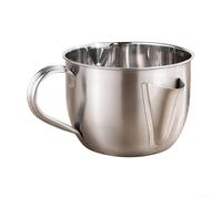 Separador de grasa de sopa de acero inoxidable 304, estructura de separación de grasa incorporada, 1000 ml, mango ergonómico de gran capacidad, plateado para el hogar, cocina, caldo, salsa, filtrado