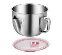 Separador de grasa - Removedor de grasa de cocina de 7.09x4.33 pulgadas, colador de acero inoxidable con mango de tapa, separador de para cocinar sopa y alimentos | Herramienta de salsa de acer