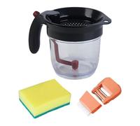 Separador de grasa, tecnología de vertido de drenaje inferior, componente de tamiz de filtrado de grasa, clarificador líquido que conserva nutrientes de 22 x 15 cm, mango ergonómico antideslizante